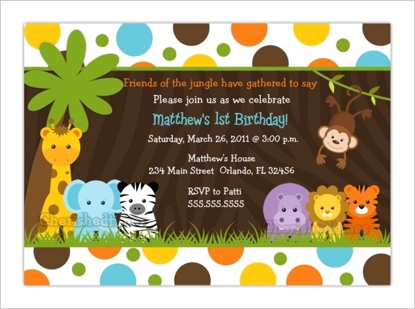 blank jungle theme baby shower invitations