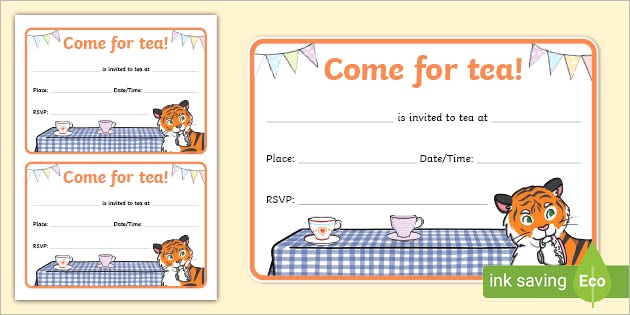 t t 6836 tiger tea invitation templates