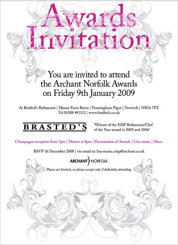 awards invitation wording for business