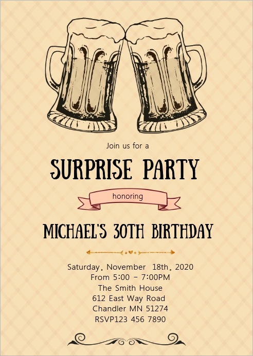 cheer and beer birthday party invitation design template