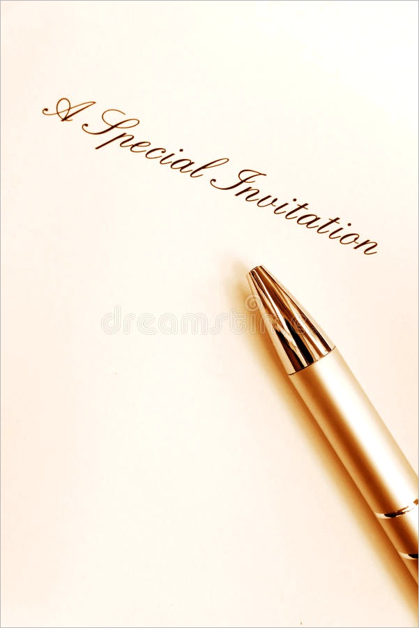 royalty free stock images photograph showing card words special invitation printed taken golden pen simple elegant image