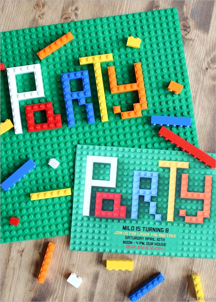 how to make lego party invitations