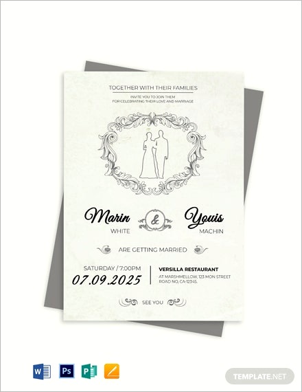 psd wedding invitation