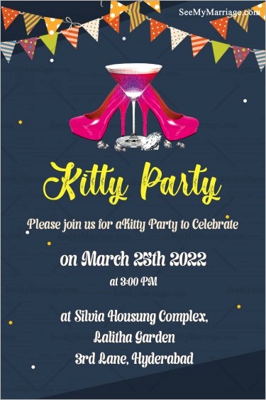 kitty party invitation card maker kitty party invitation wordings