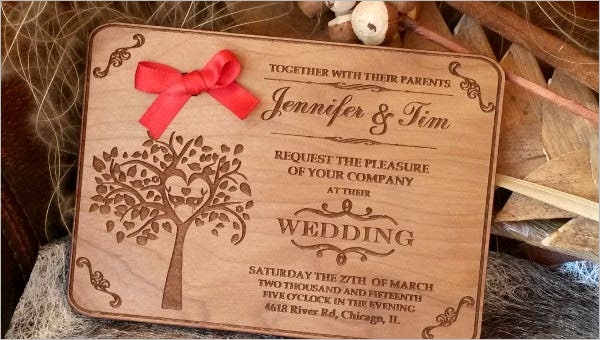 sample handmade wedding invitation