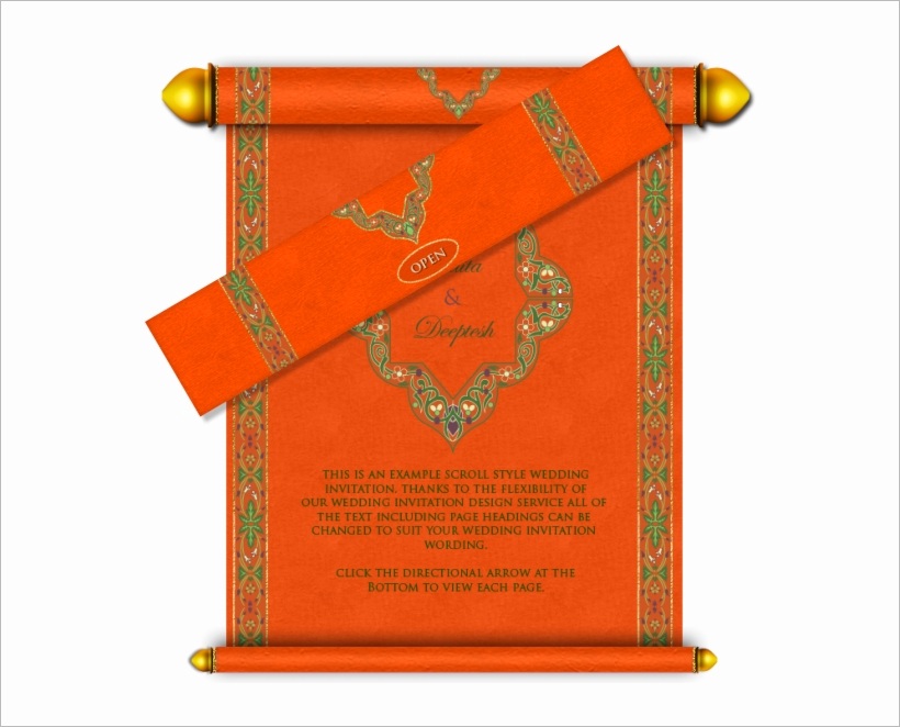 u2q8w7w7r5u2w7i1 bright orange green scroll email wedding card wedding