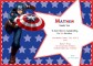 Captain America Birthday Invitation Template