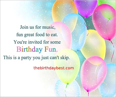 wording for birthday invitations