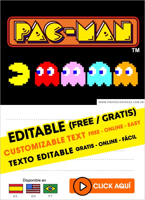 free pacman birthday invitation templatesml