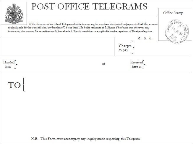 telegram template ww1