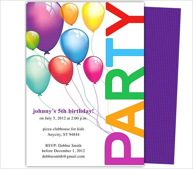 kids birthday party invitation templates