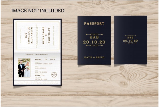 passport wedding card