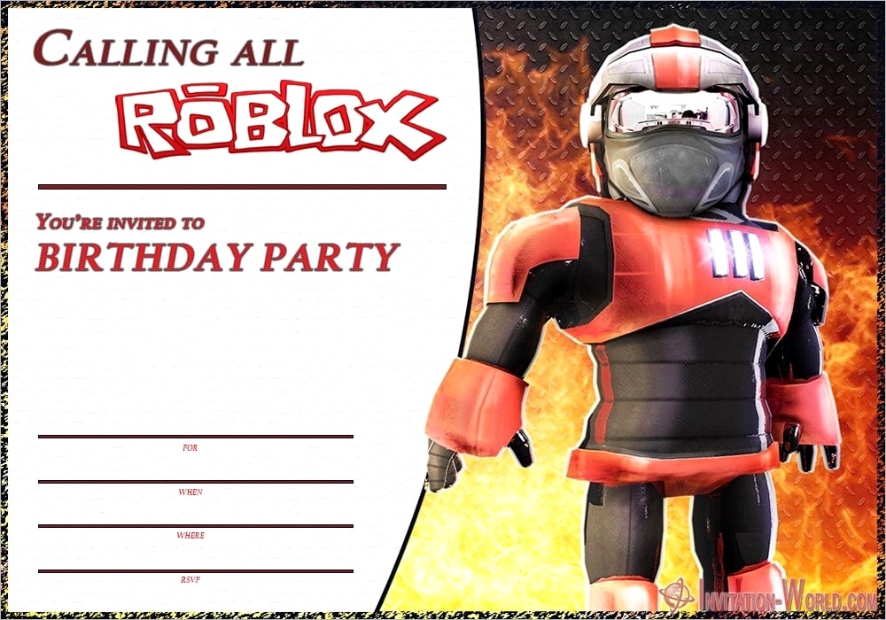 roblox birthday invitation card