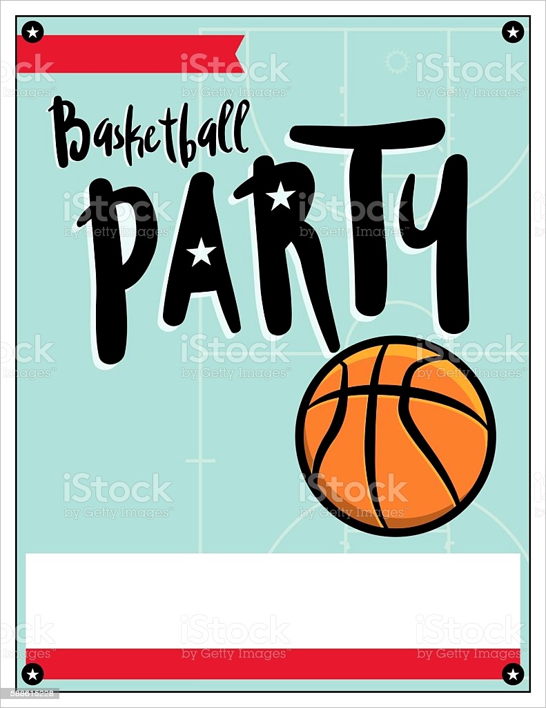basketball party invitation template illlustration gm
