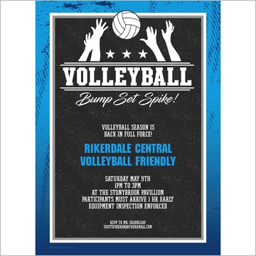 volleyball party invitations and thank yous