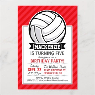 volleyball party invitations