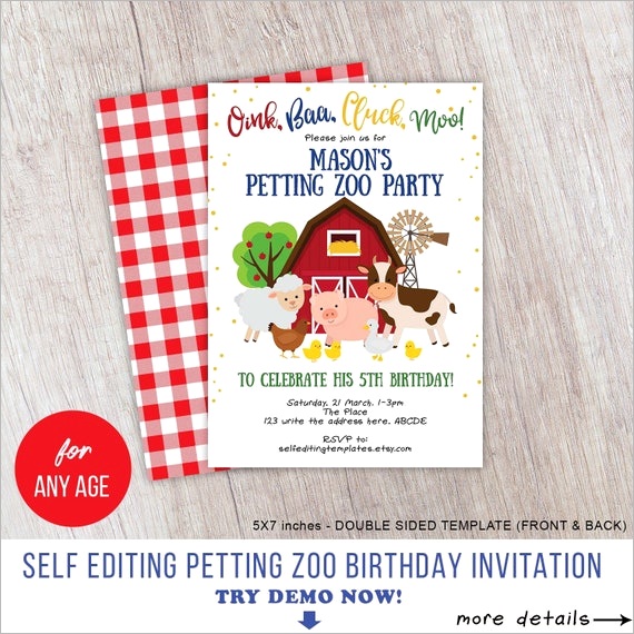 farm birthday invitation barnyard