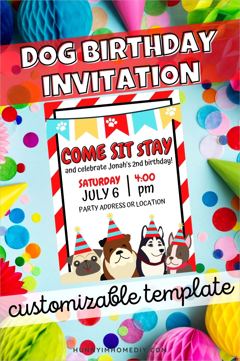 dog birthday party invitation template