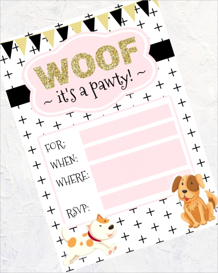 free printable invitation for puppy themed party