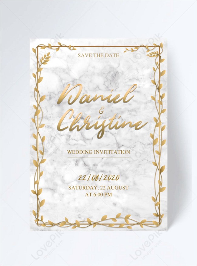 white marble golden wedding invitationml