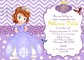 Princess sofia Birthday Invitation Template
