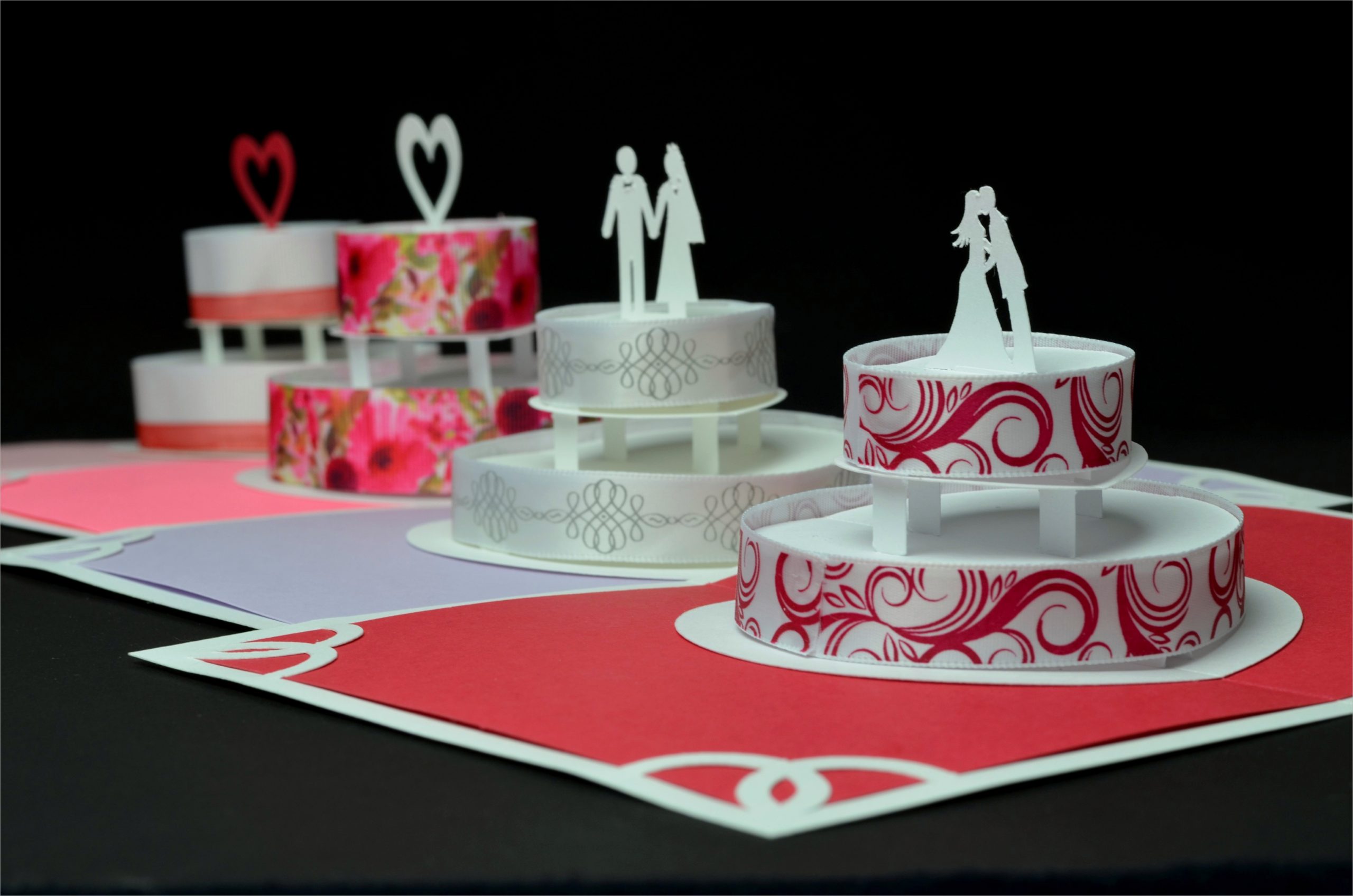 birthday or wedding cake pop up card template