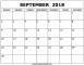 Daily Calendar Template November 2018