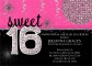 Blank Sweet 16 Invitation Templates