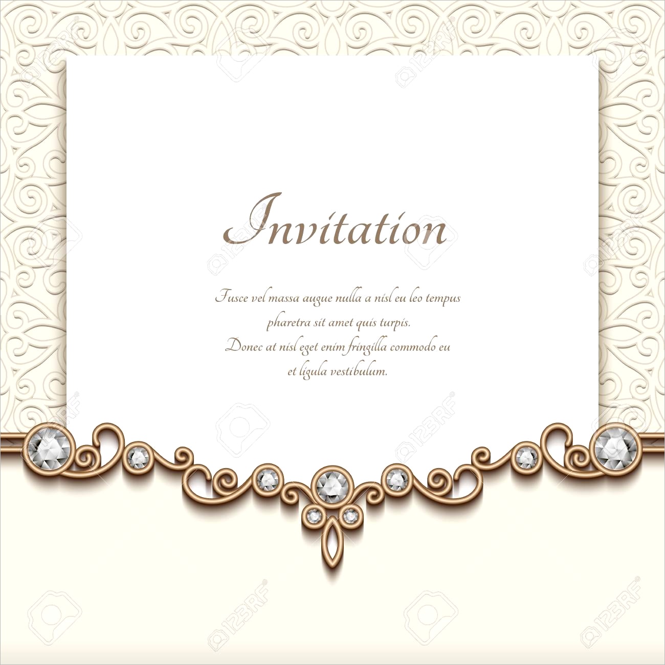 photo elegant wedding invitation with jewelry diamond decoration vintage save the date or greeting card te