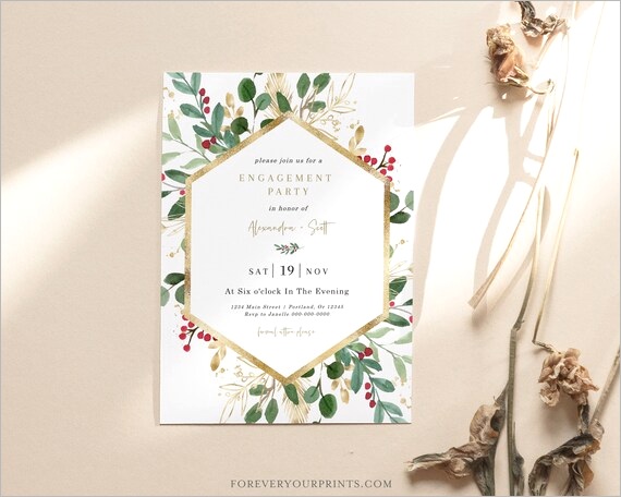 engagement party invitation template winter engagement 3