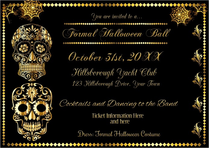 formal halloween invitation design template