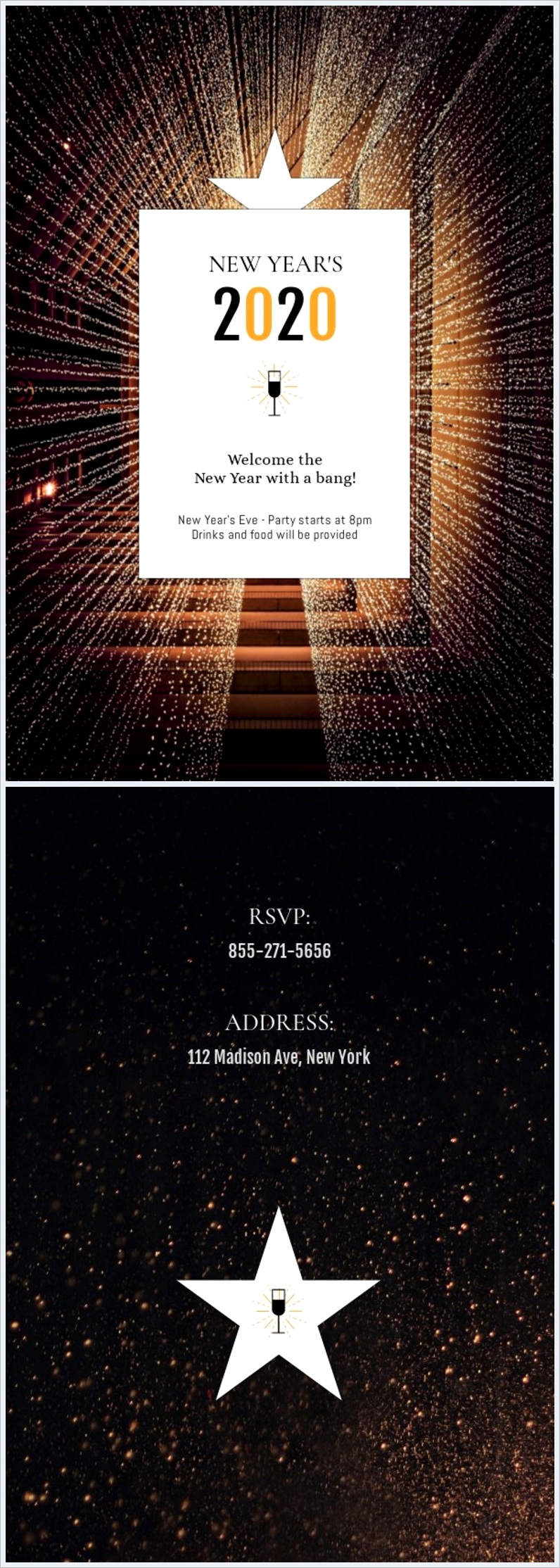 elegant new year party invitation template