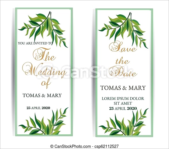 greenery wedding invitation template set ml