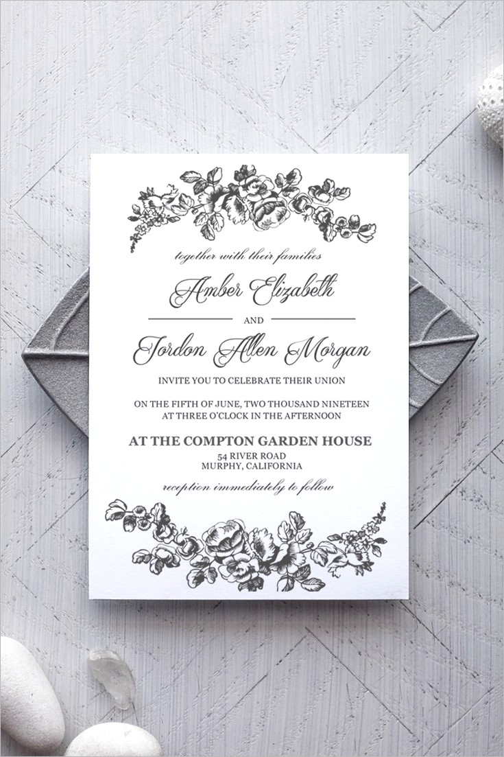 la fleur printable wedding invitation