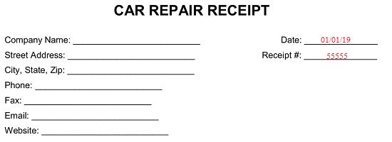 Whether you are running a small business or working as a freelancer, you will eventually need to create an invoice to bill your clients or customers. Free Car Vehicle Repair Receipt Template Word Pdf Eforms