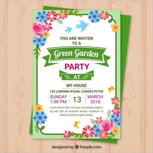 garden party invitation template design m