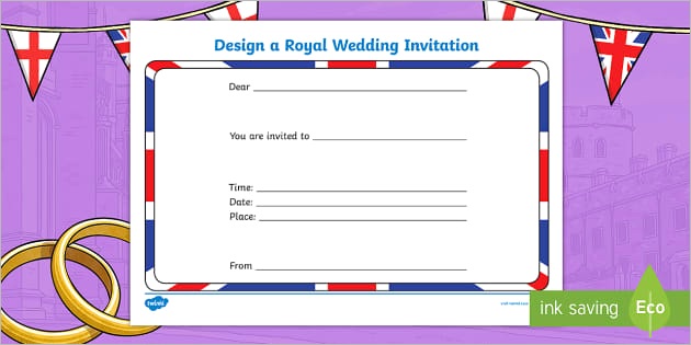 t l royal wedding invitation writing template