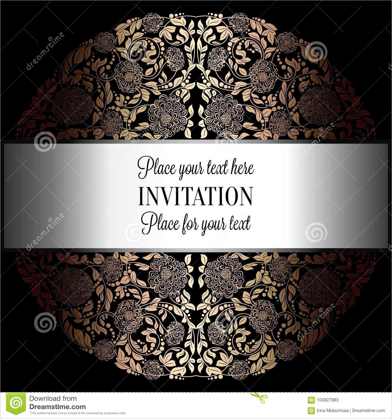 vintage baroque wedding invitation template baroque background antique luxury black gold vintage frame victorian banner image