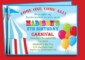 Circus Themed Birthday Party Invitations