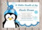 Penguin Baby Shower Invitations