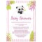 Green And Pink Baby Shower Invitations