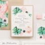 Peach And Blue Wedding Invitations