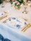 Navy Blue And Gold Wedding Motif
