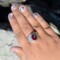 Nail Color With Garnet Ring
