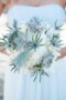 Coral And Blue Wedding Bouquet