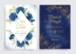 Navy Blue And Gold Wedding Invitations