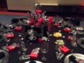 Red Black And White Table Settings